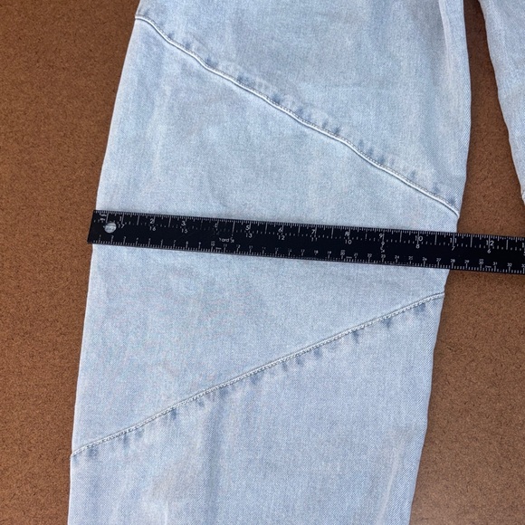 High Waisted Cropped Barrel jeans Light Blue Women's 90’ baggy boho - Picture 8 of 11
